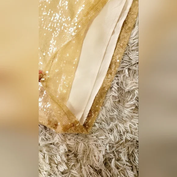 Cream Sequin Sleeveless Mini Party Dress - Picture 4 of 5